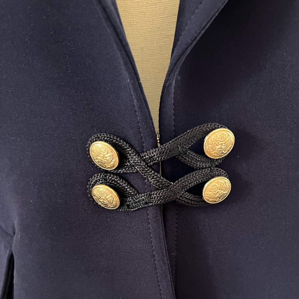 NWOT Atos Lombardini Blazer - took tags off but never worn. Navy+gold - Picture 5 of 6